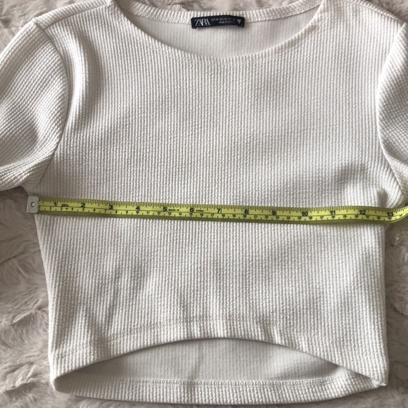 ❤️LIKE NEW! ZARA Long Sleeved Cropped Top White SZ M - Picture 7 of 8